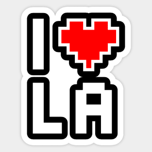 I Love LA - Pixel heart for Louisiana gamer Sticker